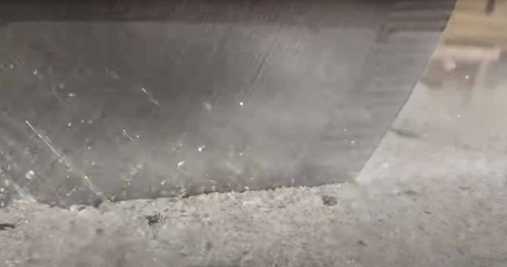 How do you cut a 4 inch concrete slab?